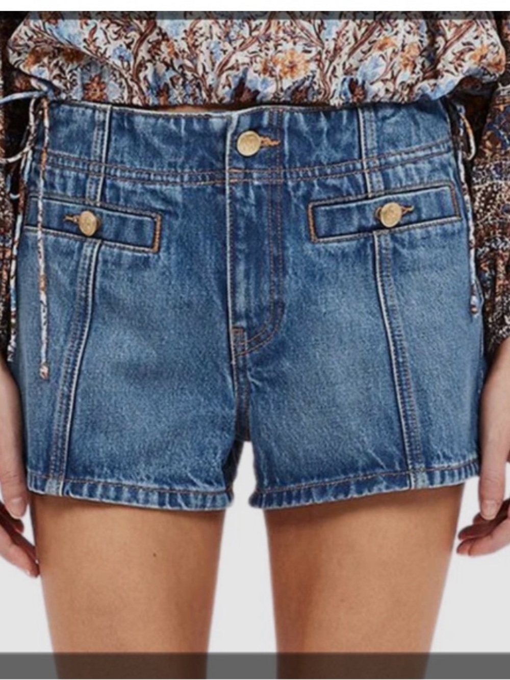 Ulla Johnson - The Camille Short in Danube Medium Indigo Wash.  Size 26